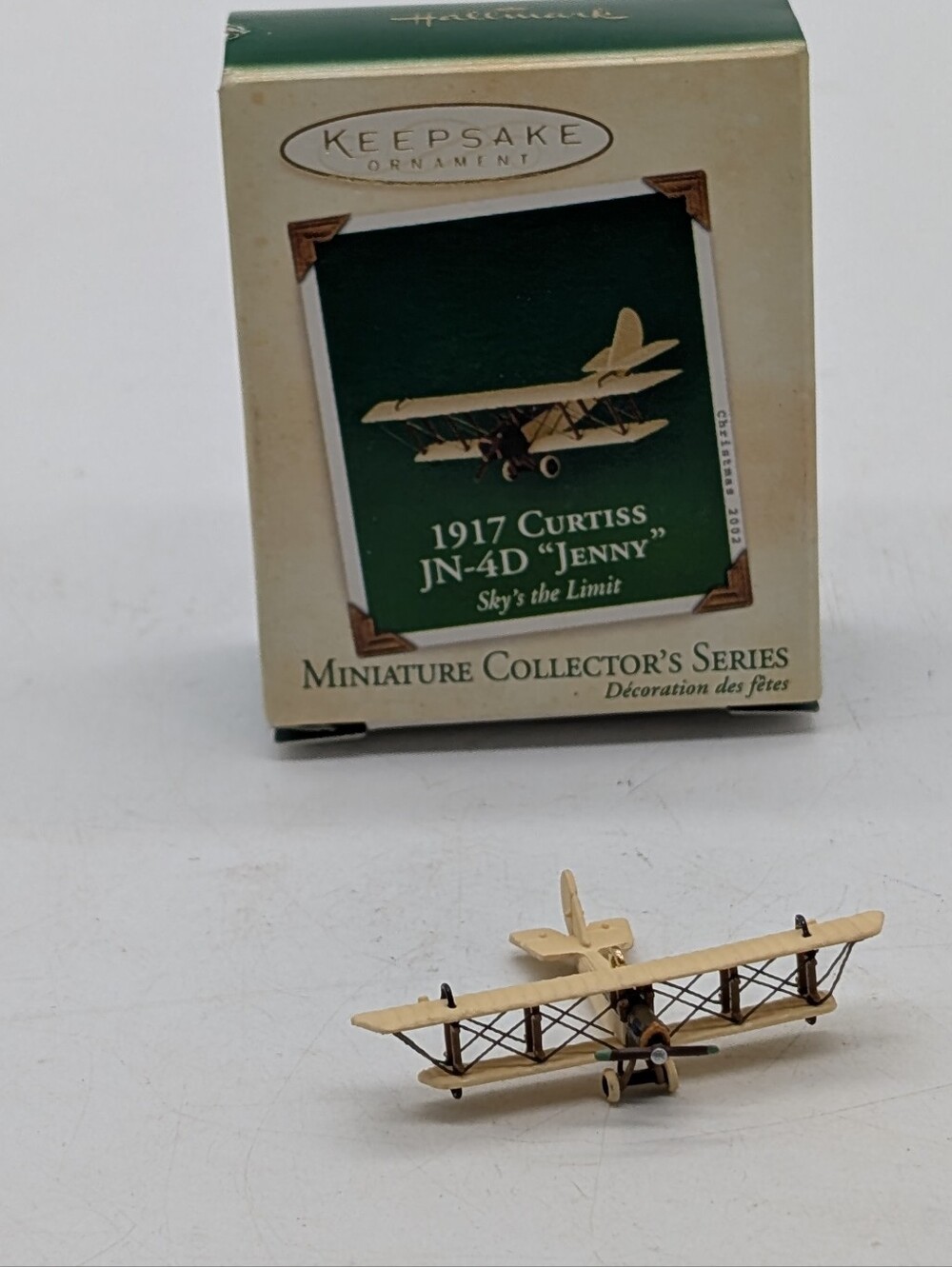 Vintage 2002 Hallmark Keepsake Miniature Ornament 1917 Curtiss JN-4D Jenny Plane